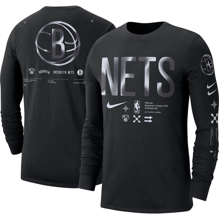 

Футболка с длинным рукавом Nike Brooklyn Nets, черный