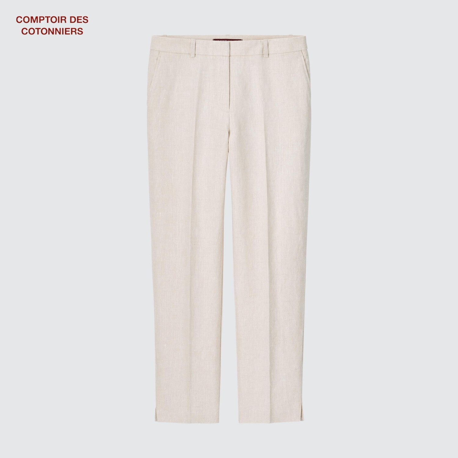 

Льняные брюки comptoir des cotonniers UNIQLO, слоновая кость