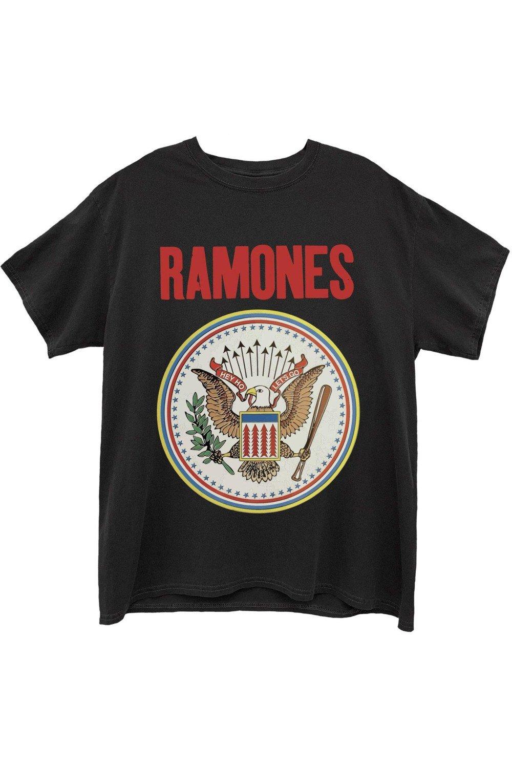 Футболка с печатью Ramones, черный кулон с печатью бельфегора