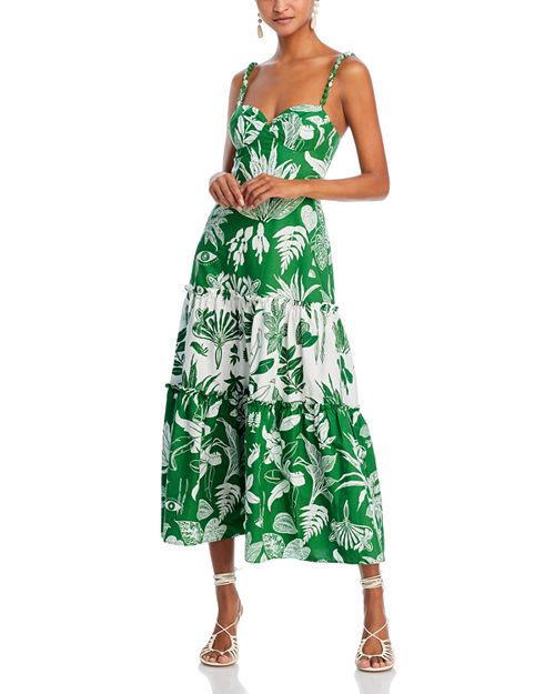 Хлопковое платье миди Forest Soul FARM Rio, цвет Green