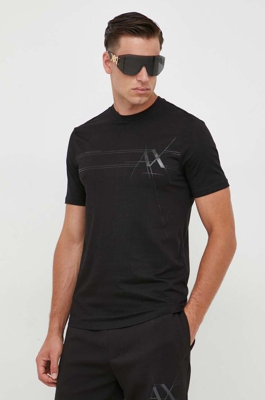 

Хлопковая футболка Armani Exchange, черный