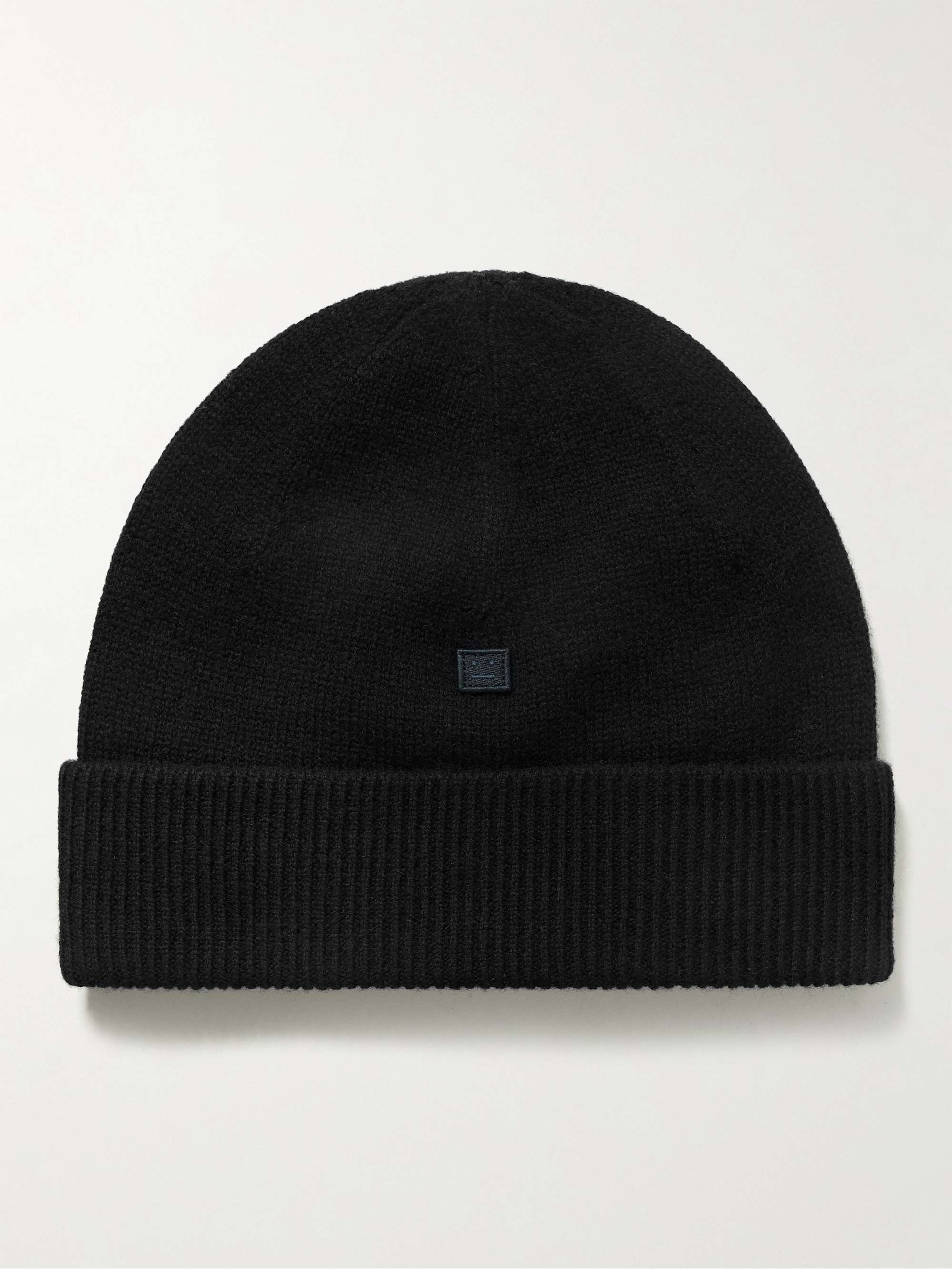 Шерстяная шапка с логотипом ACNE STUDIOS, черный