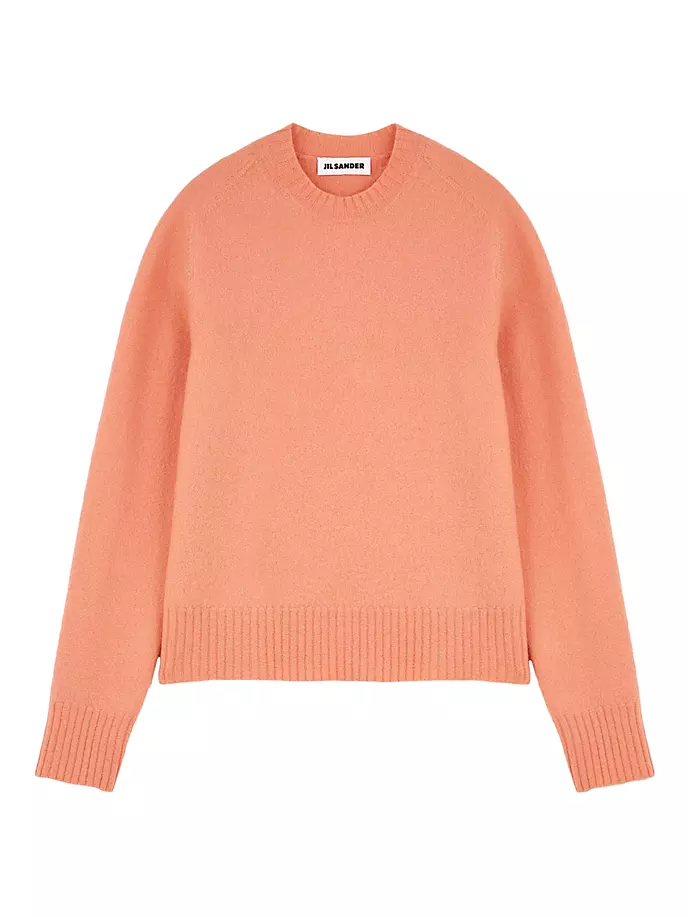 Шерстяной свитер с круглым вырезом Jil Sander, цвет peach pearl