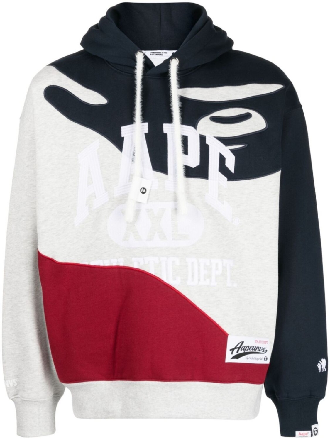 

A Bathing Ape худи с кулиской и логотипом, серый