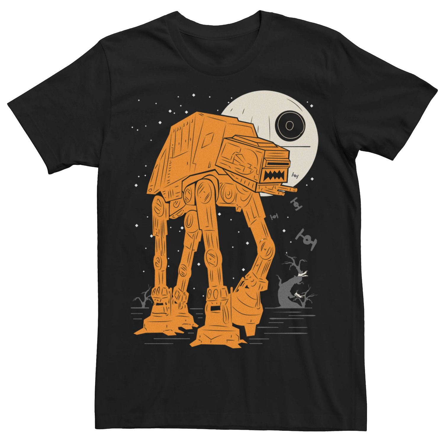 цена Мужская футболка AT-AT Moon Star Death Star с плакатом на Хэллоуин Star Wars