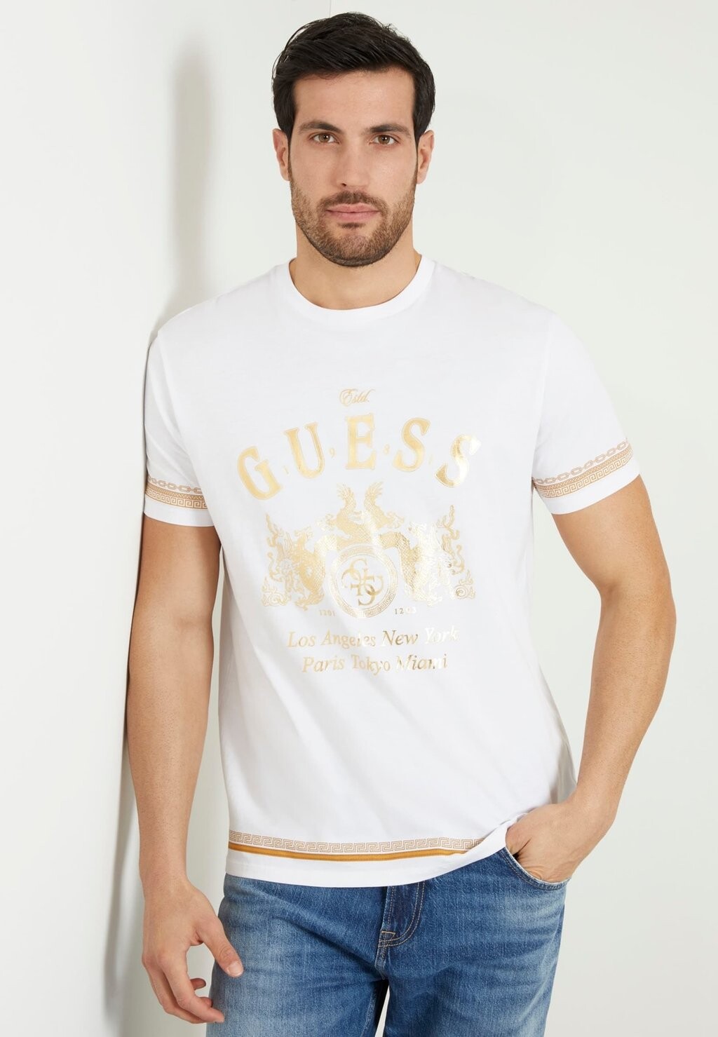 

Футболка с принтом Guess, weiß