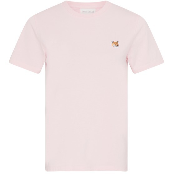 

Обычная футболка с нашивкой в виде головы лисы Maison Kitsune, светло-розовый