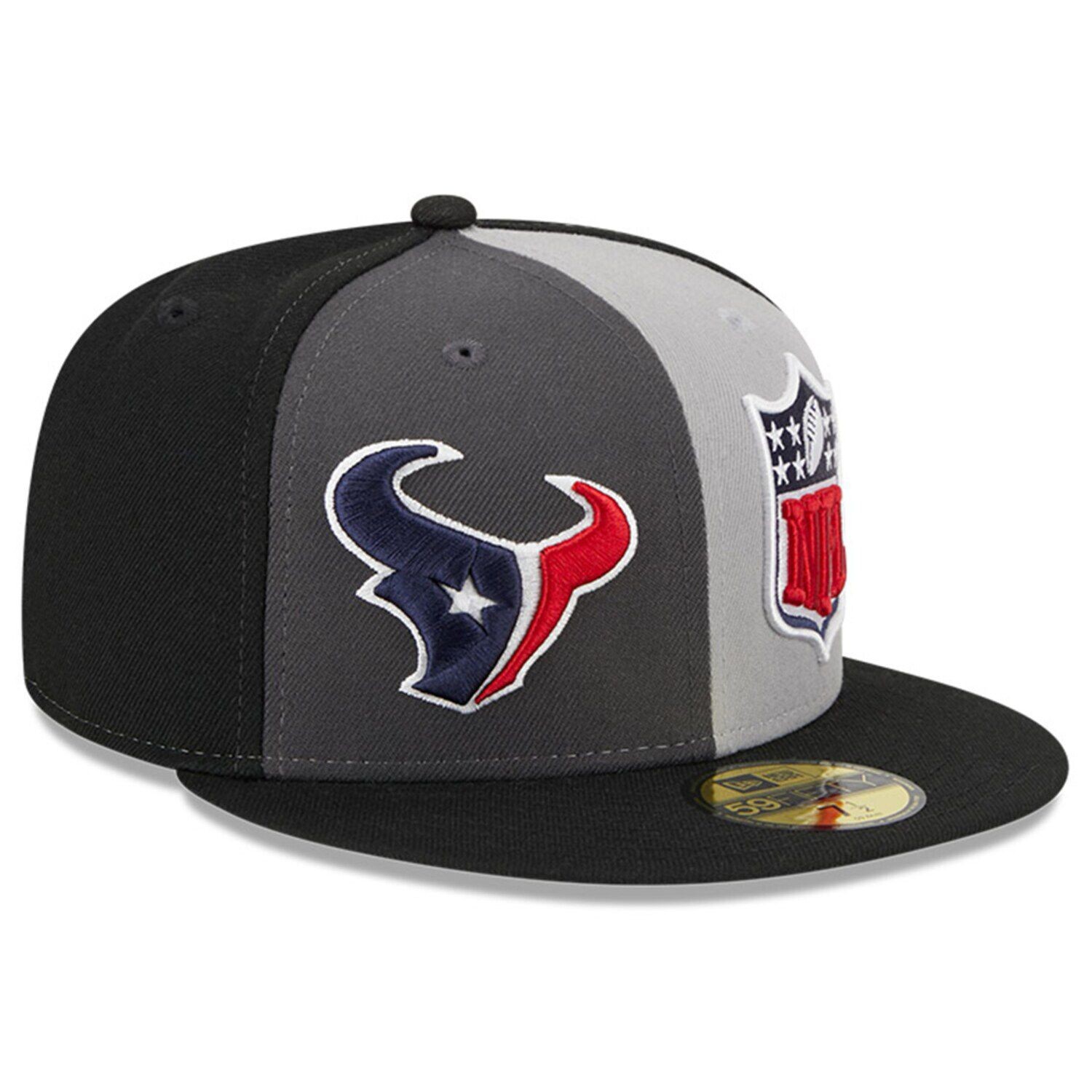 

Мужская приталенная шляпа New Era Grey/Black Houston Texans 2023 Sideline 59FIFTY