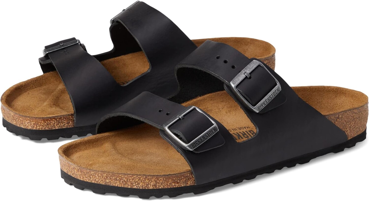 

Сандалии на плоской подошве Arizona Grip - Leather Birkenstock, цвет Vintage Black Leather