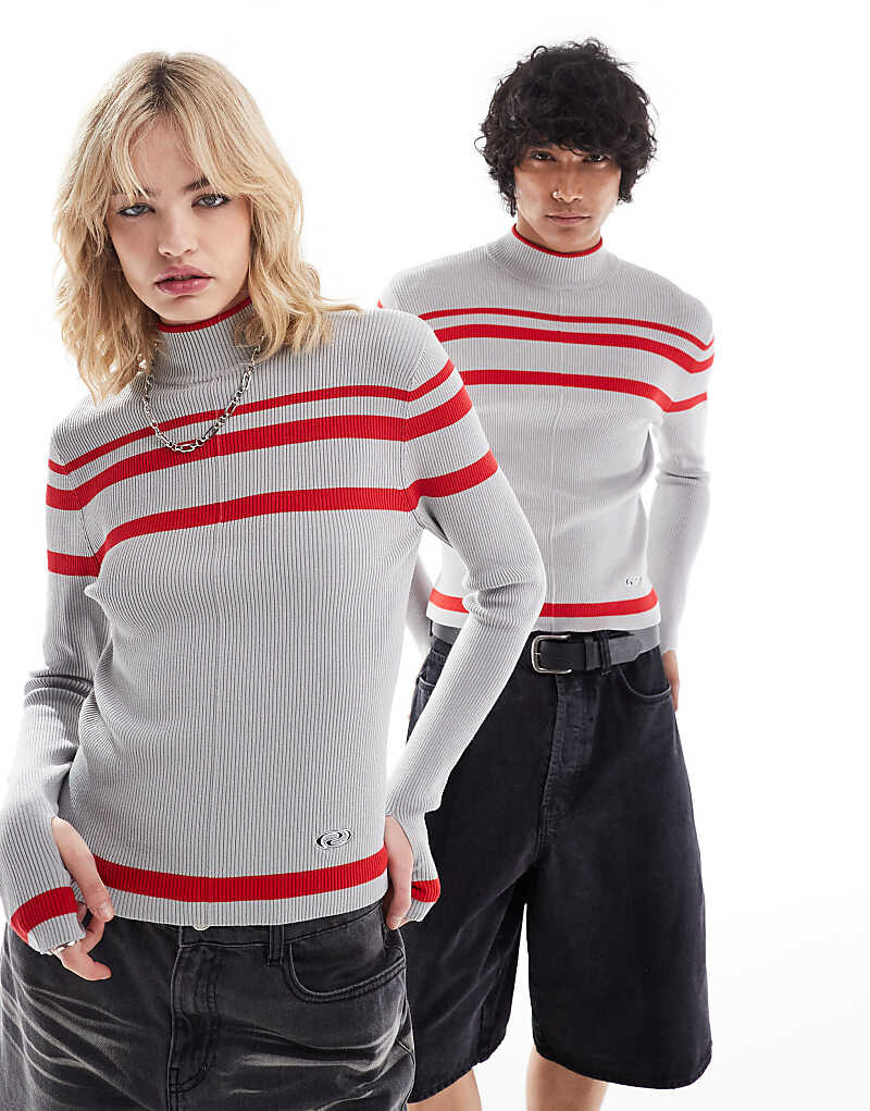 

Reclaimed Vintage Unisex – вязаный топ в красную полоску