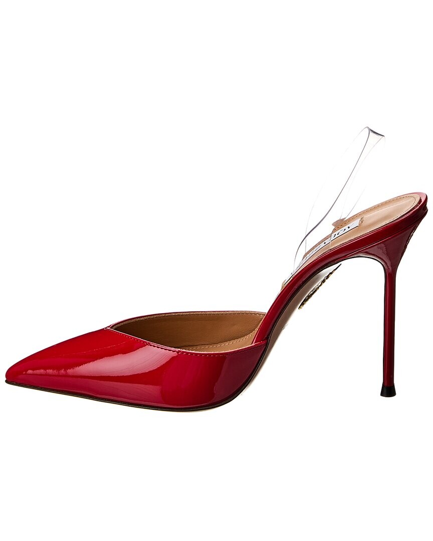 

Туфли Aquazzura V Plexi 85 с лакированной и виниловой пяткой, красный