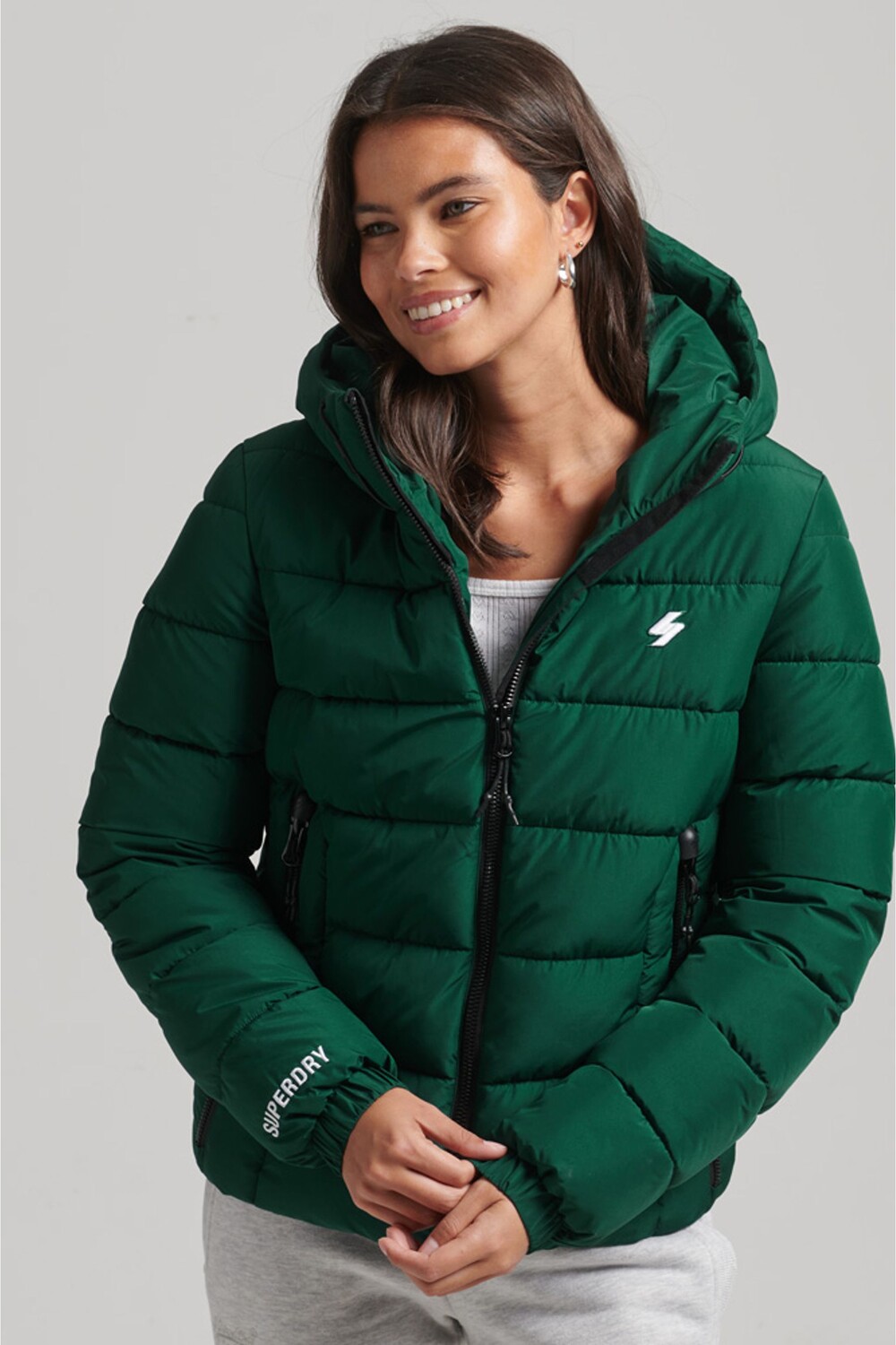 

Утепленная куртка Spirit Sports с капюшоном Superdry, зеленый