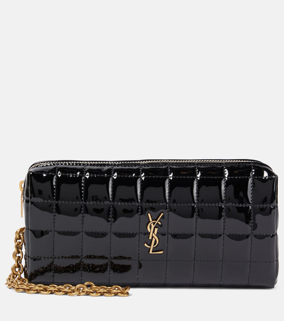 

Клатч cassandre из матлассе с ремешком Saint Laurent, черный