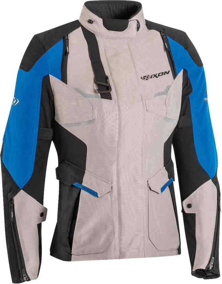 цена Женская мотоциклетная текстильная куртка Eddas Ixon, серый/черный/синий