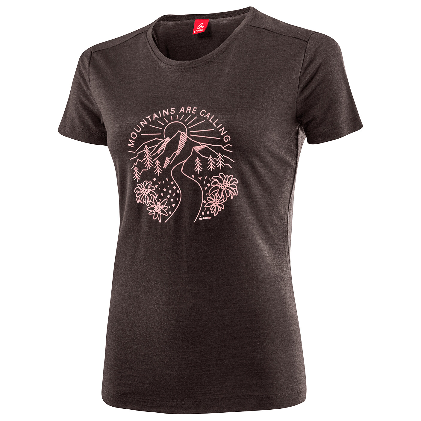 

Рубашка из мериноса Löffler Women's Printshirt Mountains Merino Tencel, цвет Charcoal