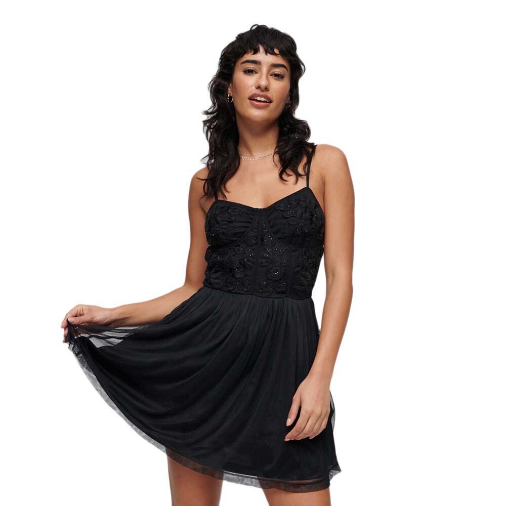 

Короткое платье Superdry Embroidered Corset Sleeveless, черный