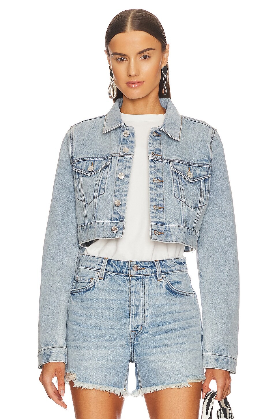 

Куртка GRLFRND Evie Cropped Denim, цвет Riviera