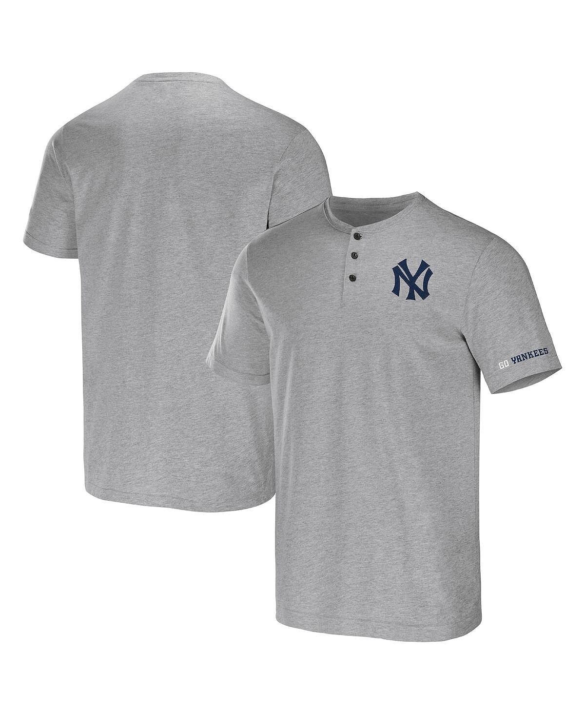 

Мужская футболка Darius Rucker Collection от Heather Grey New York Yankees Henley Fanatics