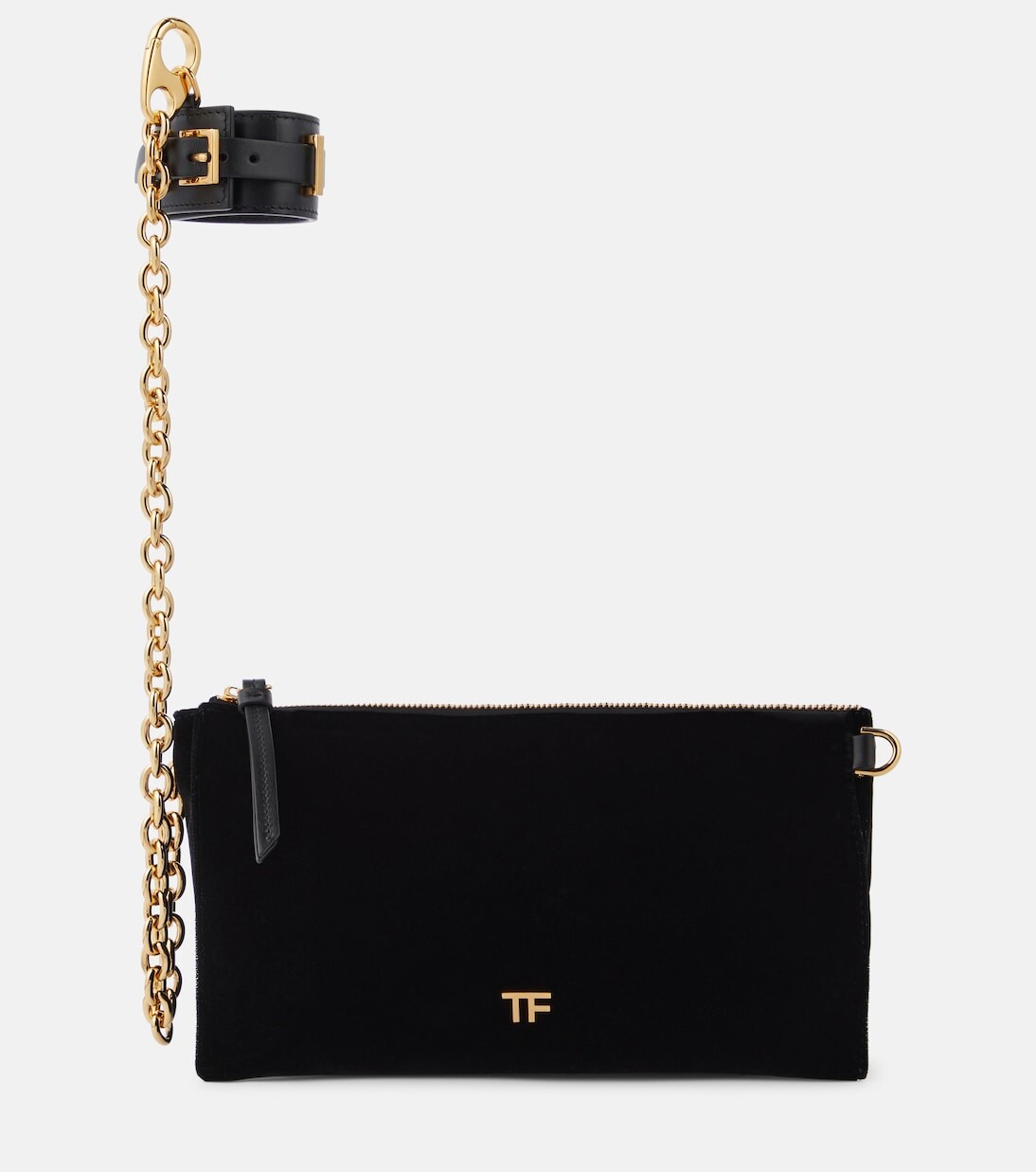 

Бархатный клатч с цепочкой Tom Ford, черный