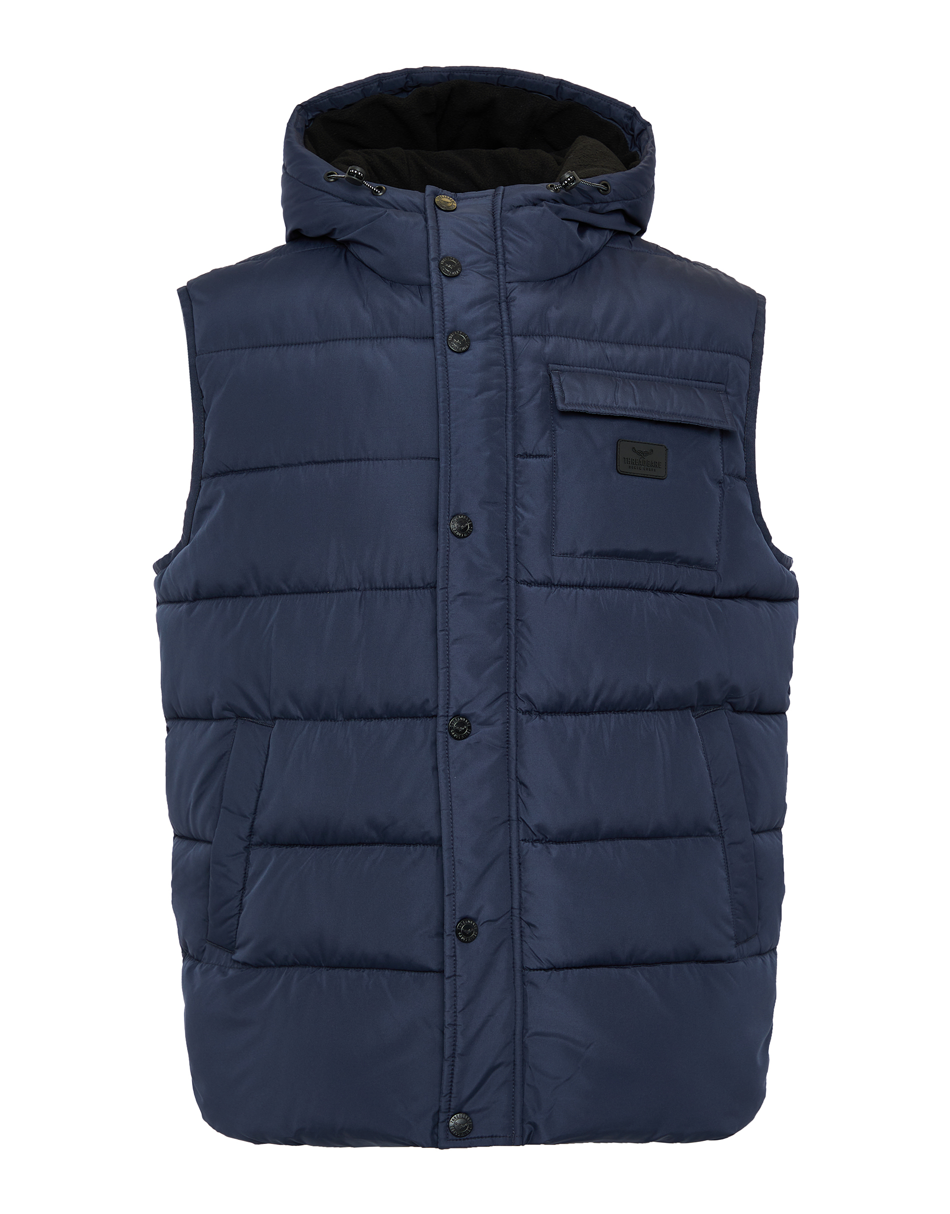 утепленный жилет threadbare long thb maggie diamond quilted gilet черный Утепленный жилет Threadbare THB Jacket Hooded Gilet Ritcher, синий