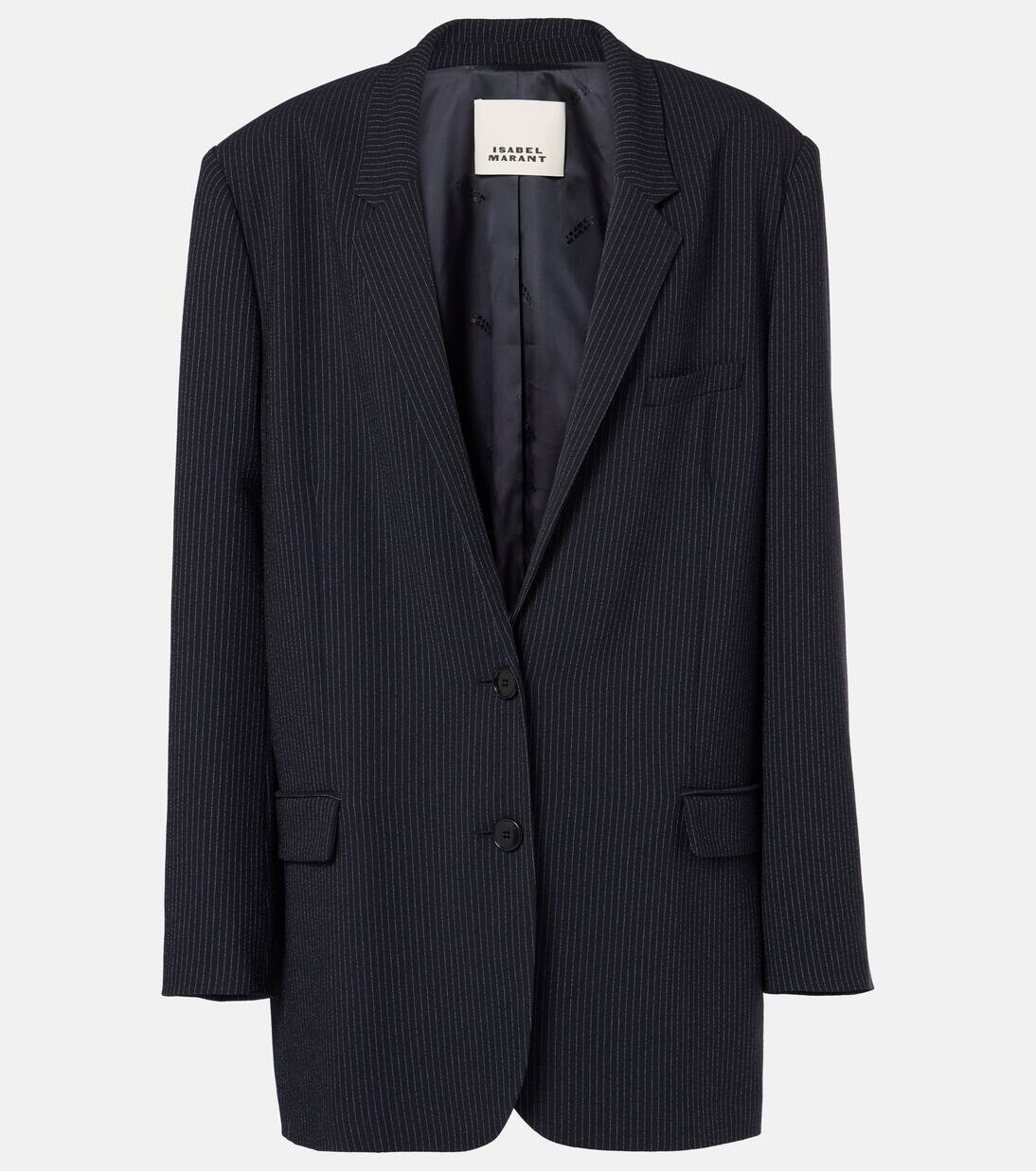 

Блейзер Oceanyga в полоску из крепа Isabel Marant, цвет midnight/ecru