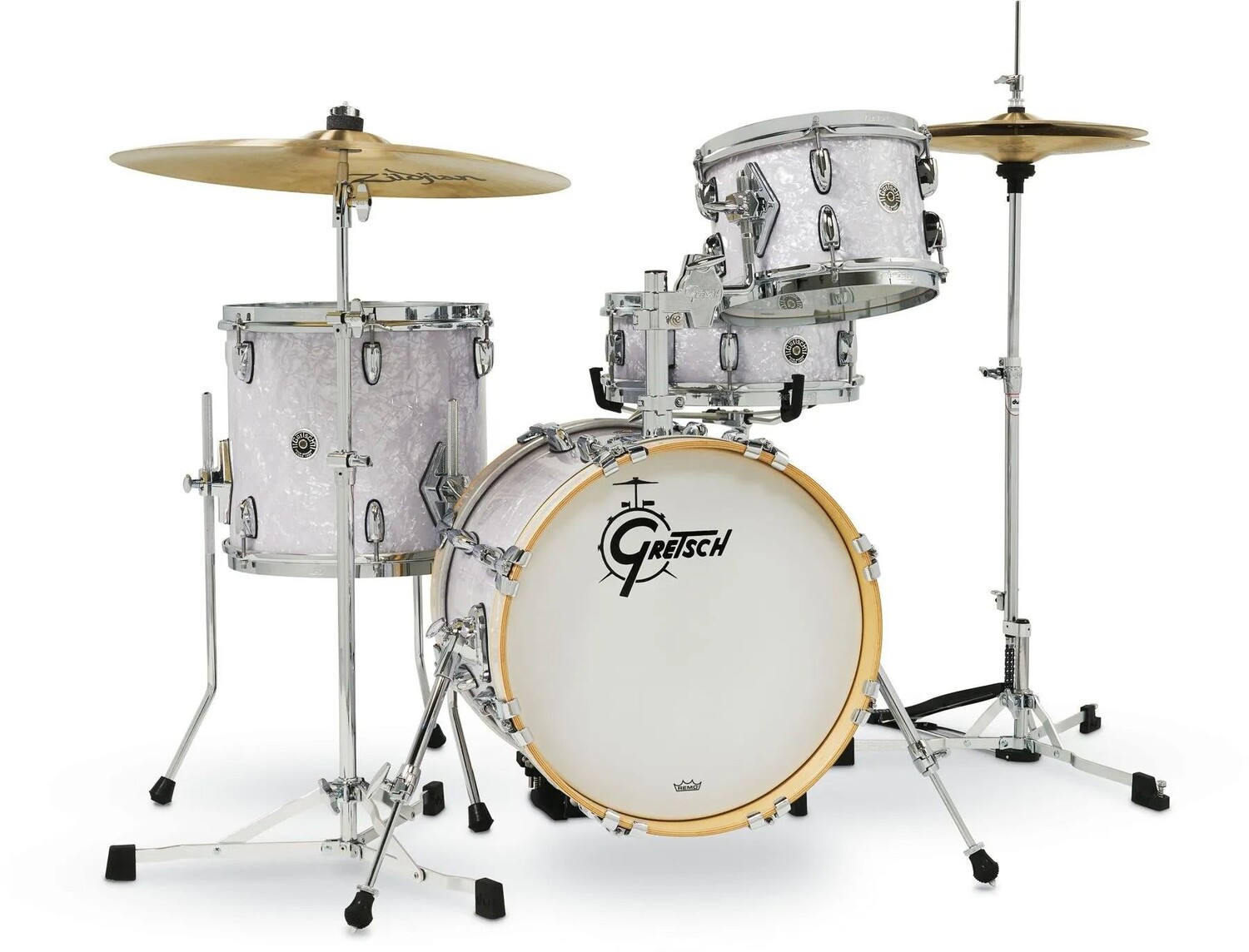 

Gretsch Drums Brooklyn Micro GB-M264 Набор из 4 частей с малым барабаном - Белый морской жемчуг