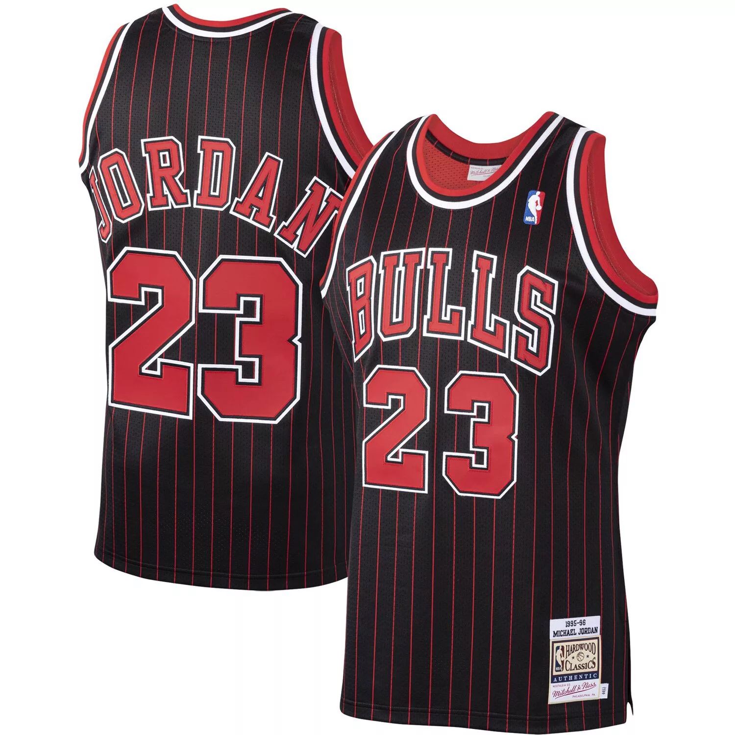 Мужское аутентичное джерси Mitchell & Ness Michael Jordan Black Chicago Bulls Hardwood Classics 1995-96 гг.
