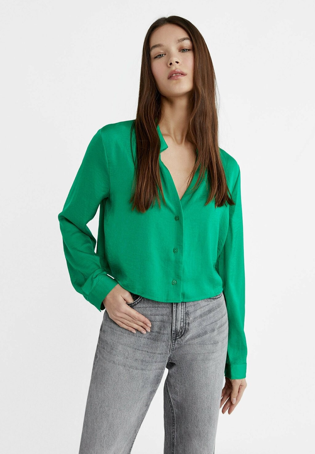

Блузка-рубашка Stradivarius, цвет green