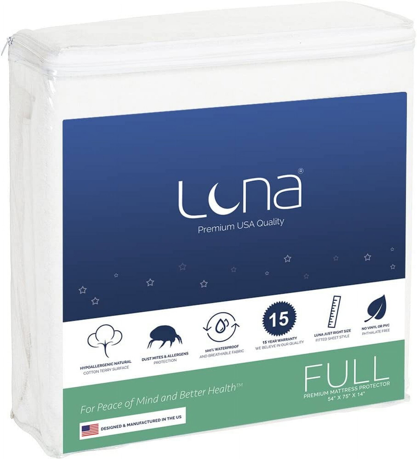 

Защитный чехол для матраса Luna, белый