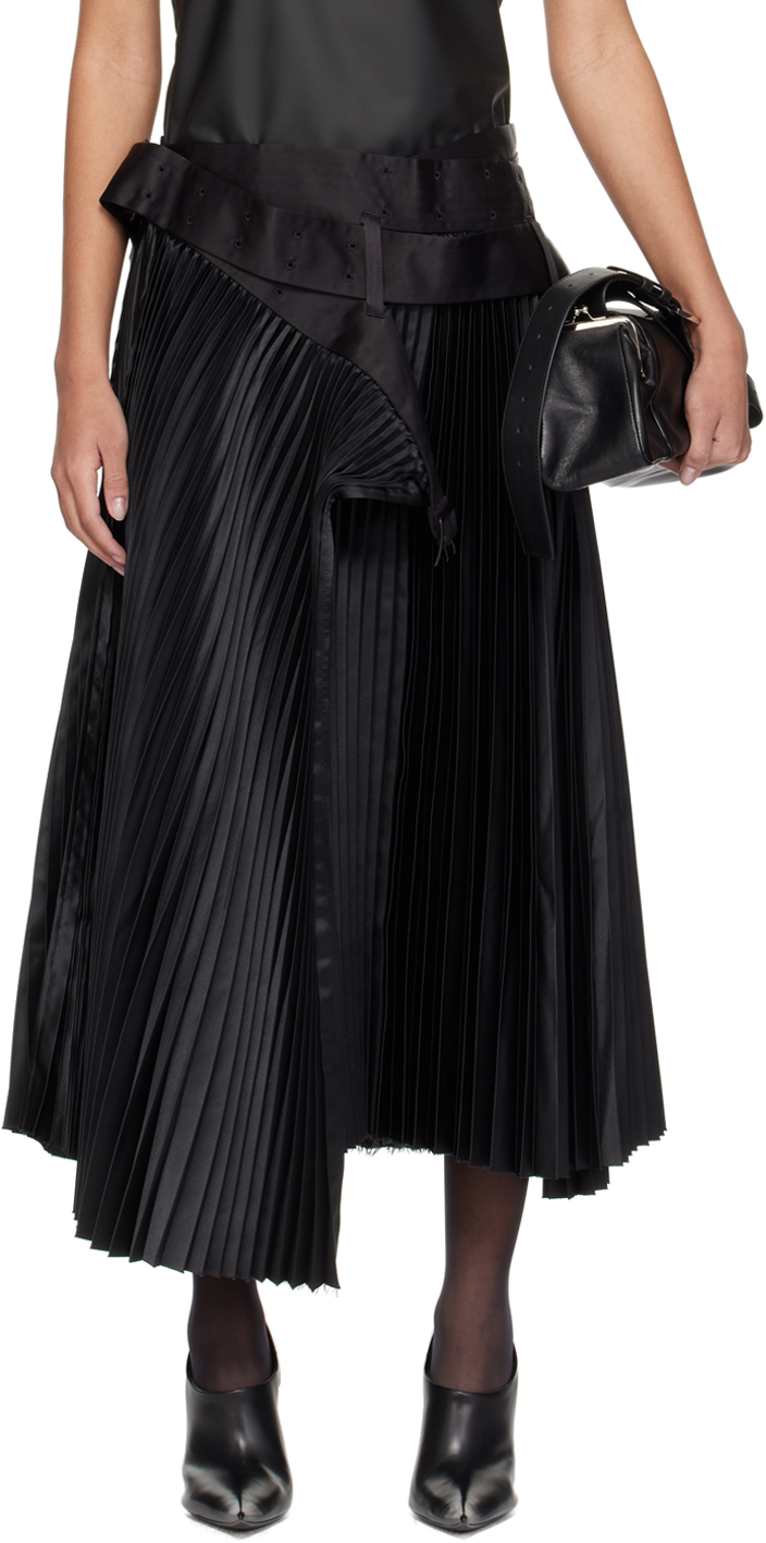 цена Черная юбка-миди с поясом Junya Watanabe