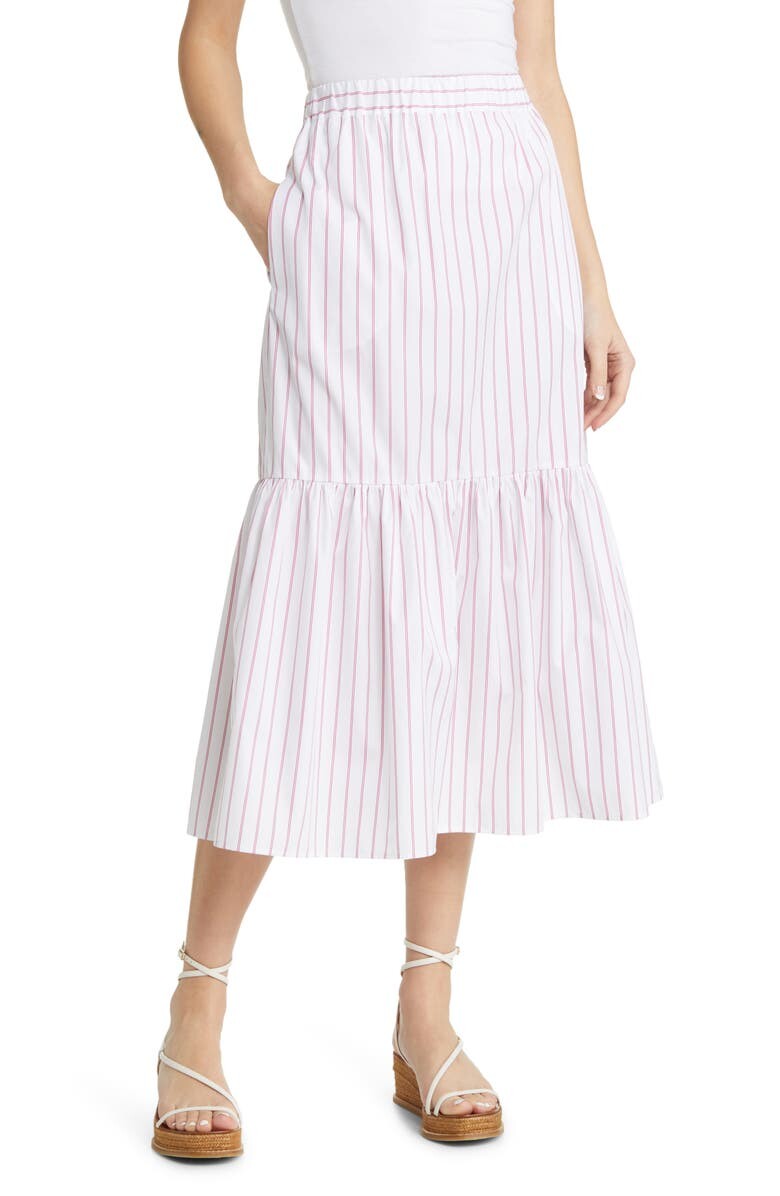 

Многоуровневая хлопковая юбка в полоску Ovatte MAX MARA LEISURE