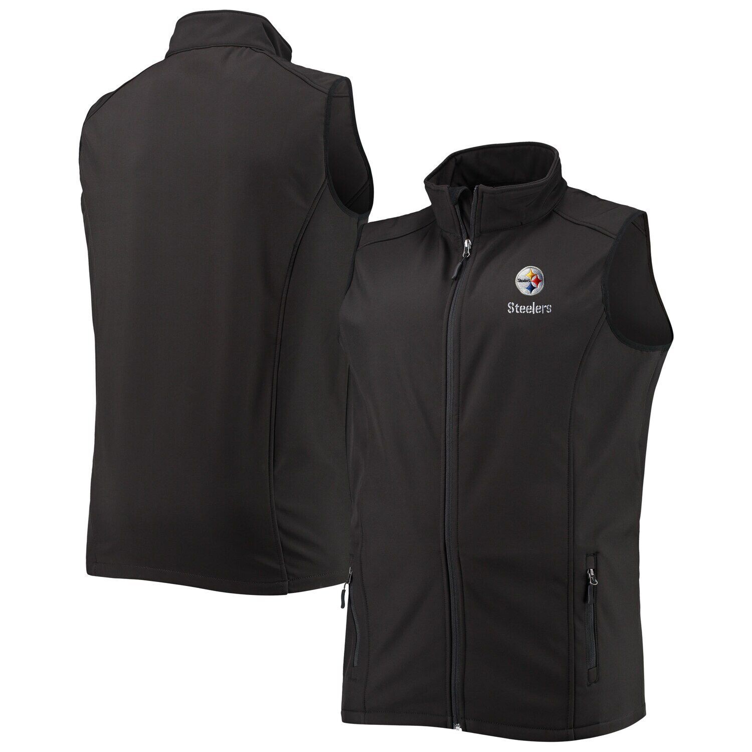 

Мужской жилет Dunbrooke Black Pittsburgh Steelers Big & Tall Archer Softshell с молнией во всю длину