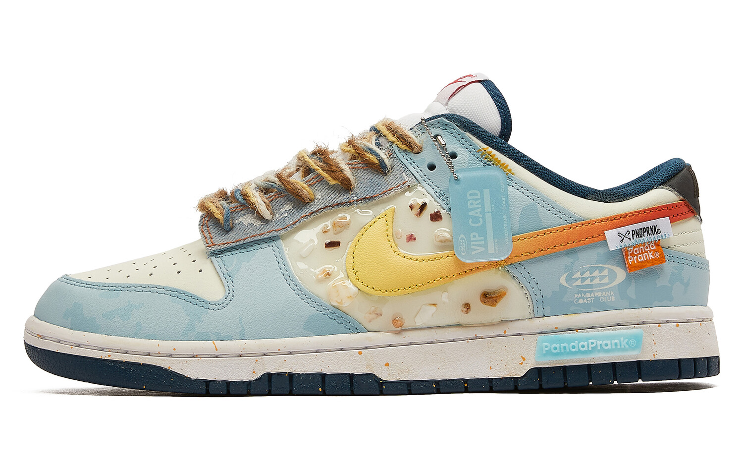 

Кроссовки Nike Dunk Skateboarding Shoes Men Low-top White/Blue/Yellow, белый/желтый