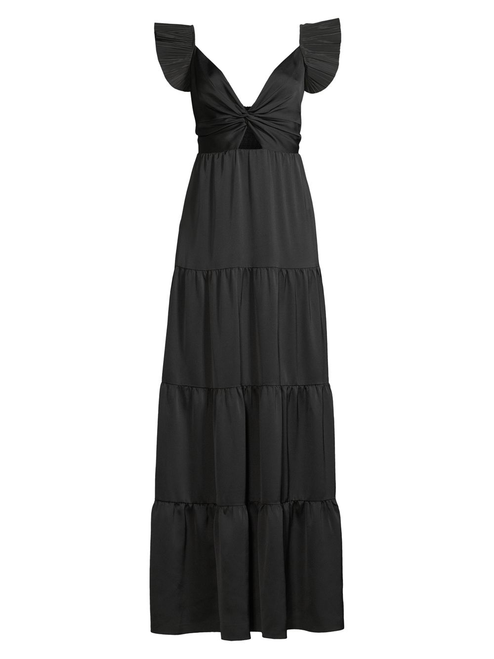 цена Ярусное платье из тафты с вырезами One33 Social, черный