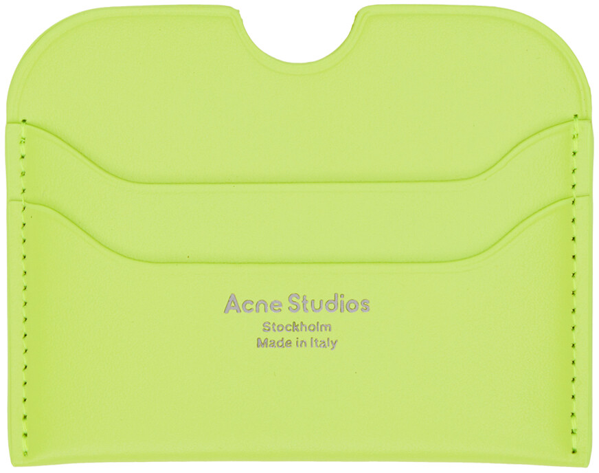 

Визитница с зеленой маркой лаймового цвета Acne Studios
