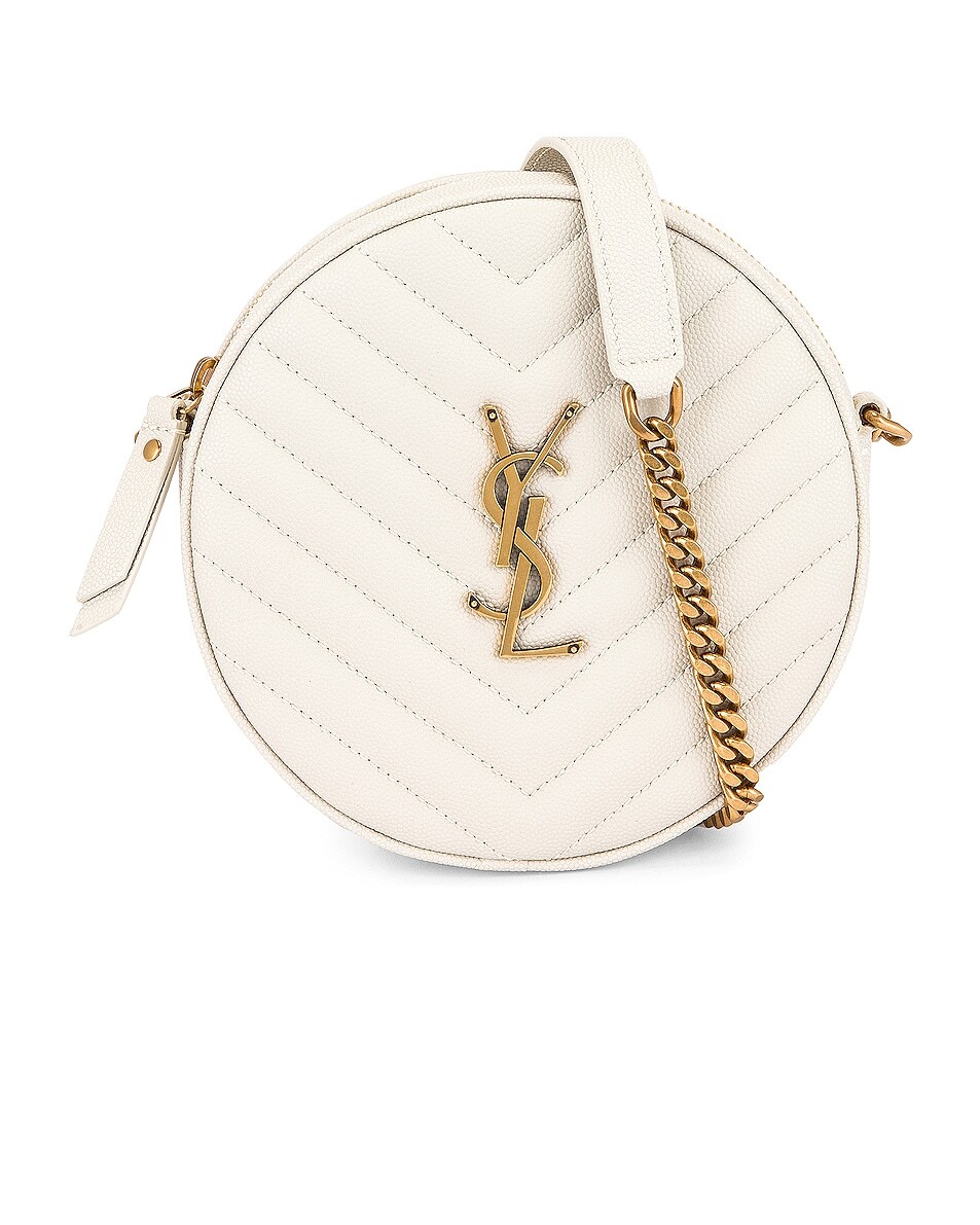 

Сумка кросс-боди Saint Laurent Monogramme Round, цвет Crema Soft