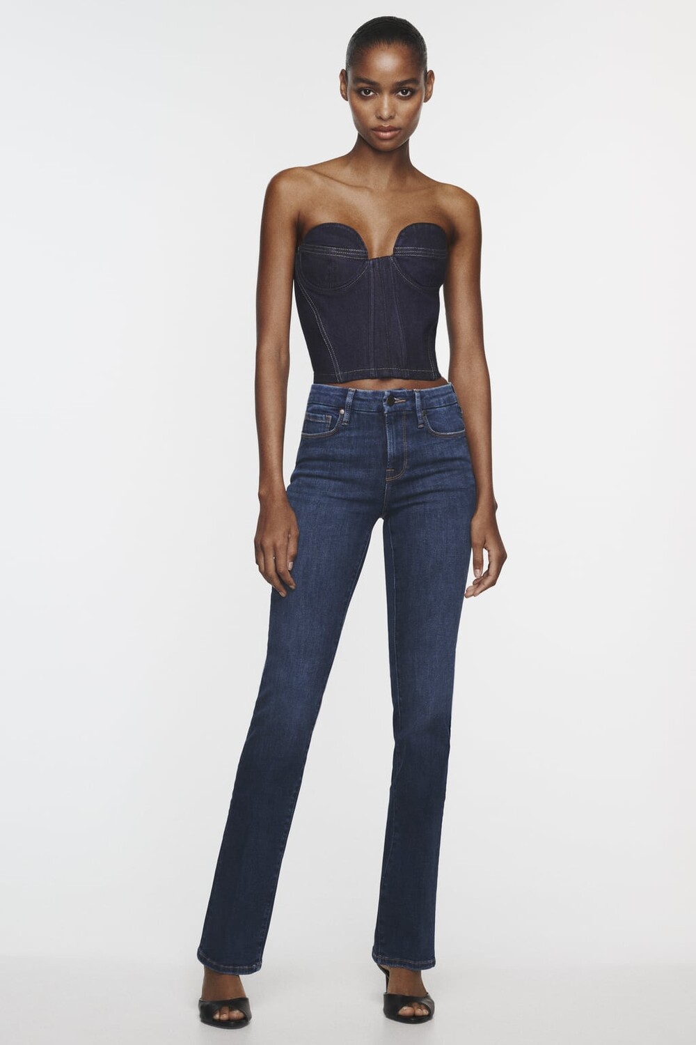 

Джинсы ZW boot cut со средней посадкой ZARA, синий