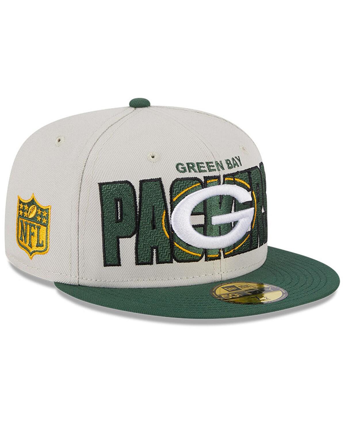 Мужская футболка Stone, зеленая, Green Bay Packers, драфт НФЛ 2023, на сцене 59FIFTY, облегающая шляпа New Era