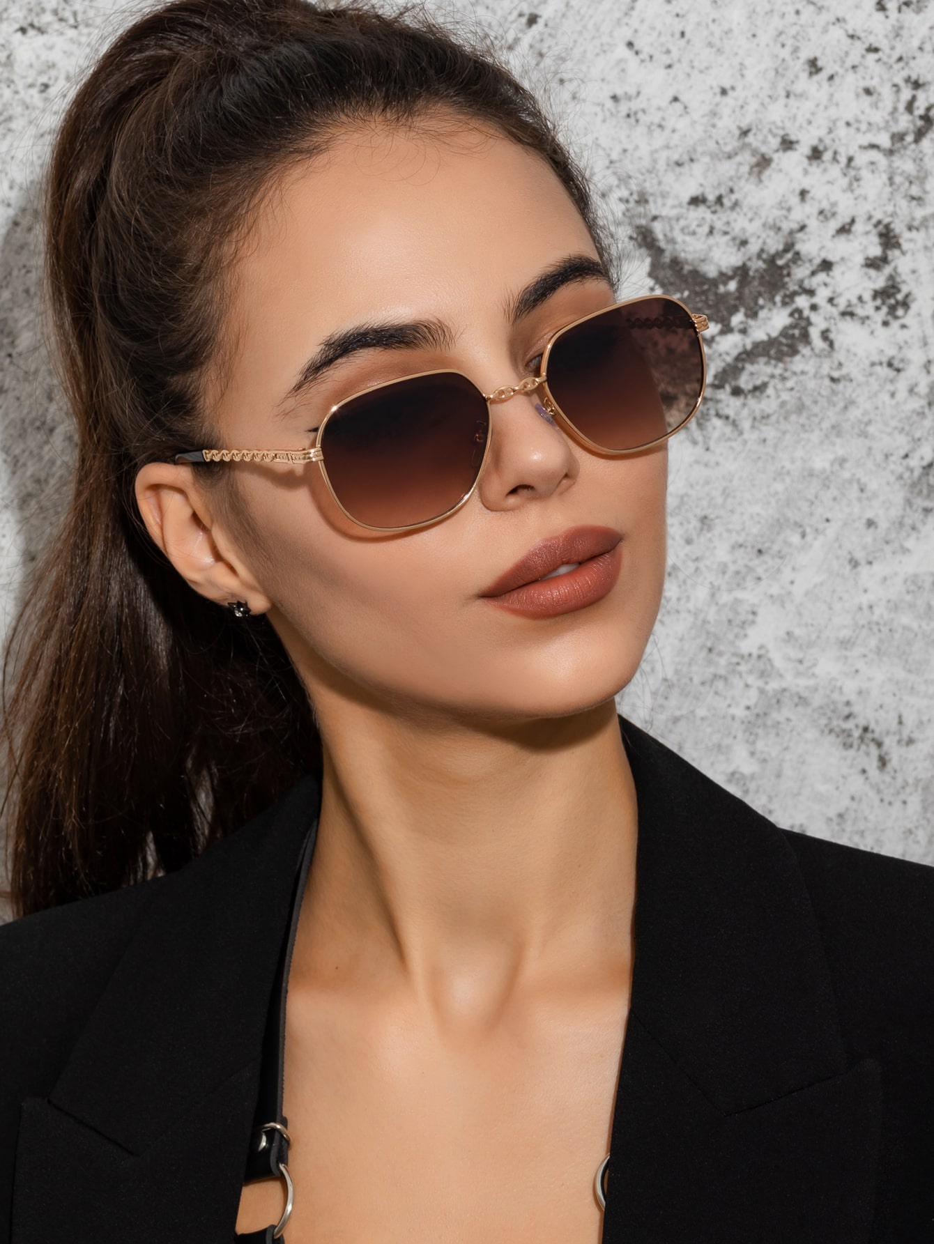 1 шт. женские металлические овальные солнцезащитные очки