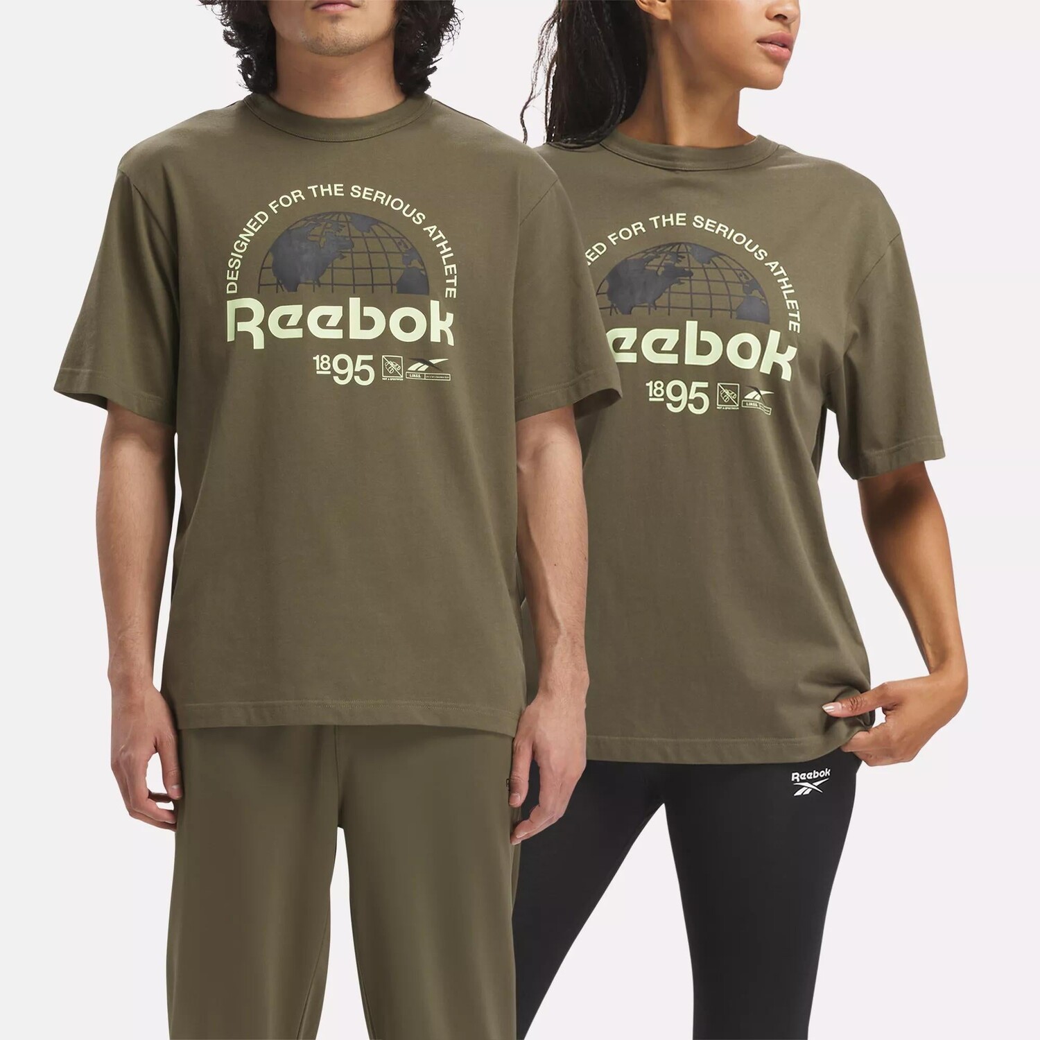

Футболка Reebok Globe с графической серией, цвет Army Green
