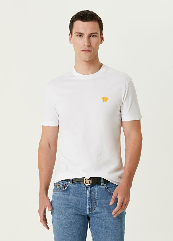 

Футболка с декором Medusa Versace, белый