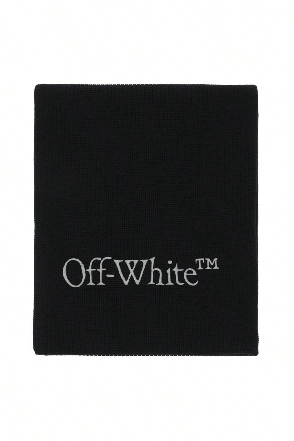 

Шерстяной шарф Off-White с вышитым логотипом, черный