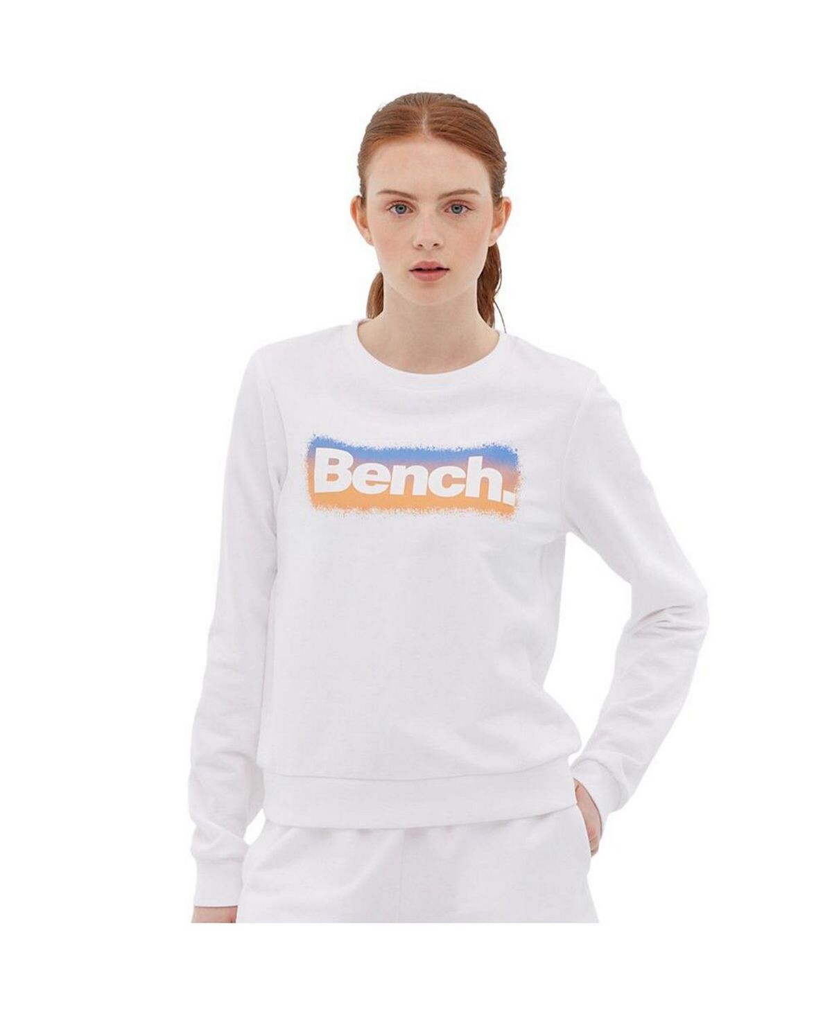 

Женский свитшот с круглым вырезом и рисунком френч терри Bench, белый
