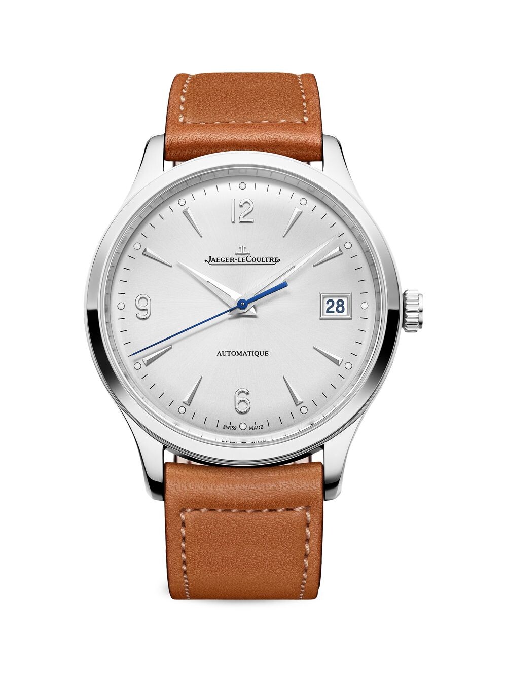 

Часы Master Control с кожаным ремешком из нержавеющей стали Jaeger-LeCoultre, серебряный