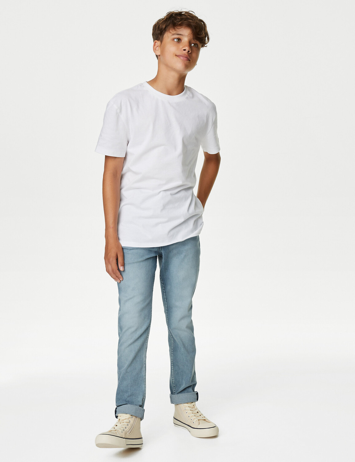 

Джинсы прямого кроя The Jones из хлопка и стрейч (6–16 лет) Marks & Spencer