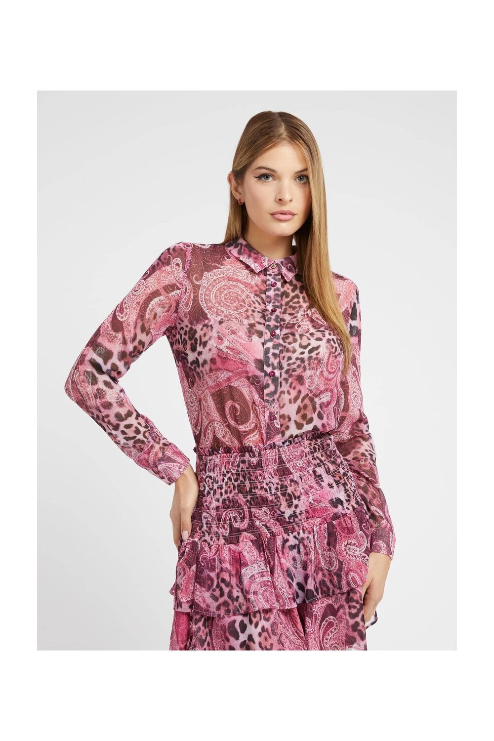 

LS CL ЖЕНСКАЯ РУБАШКА СТАНДАРТНОГО КРОЯ Guess, фиолетовый