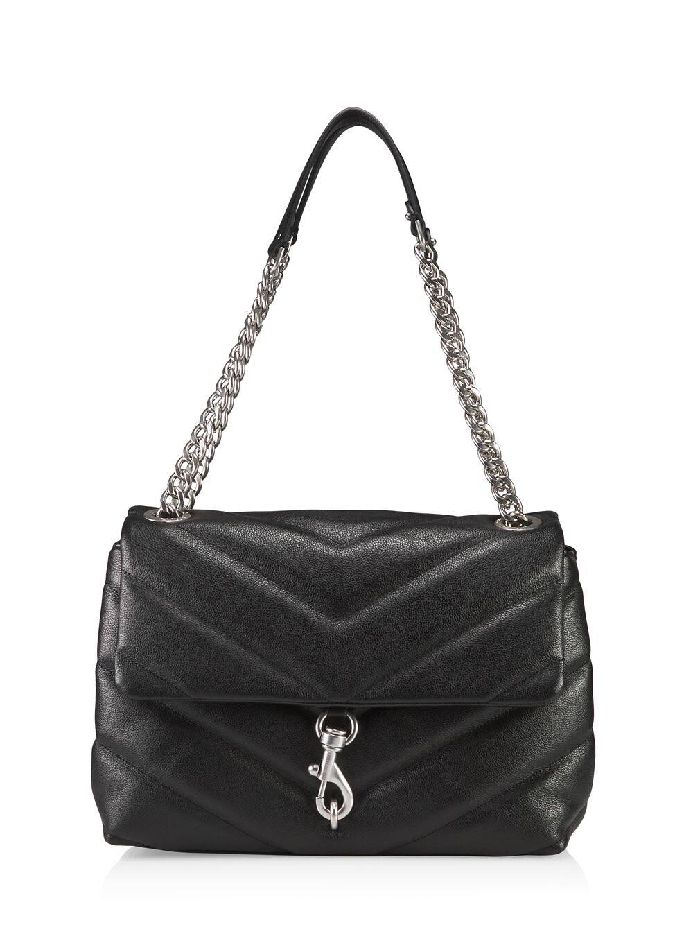 

Стеганая кожаная сумка через плечо Maxi Edie Rebecca Minkoff, черный