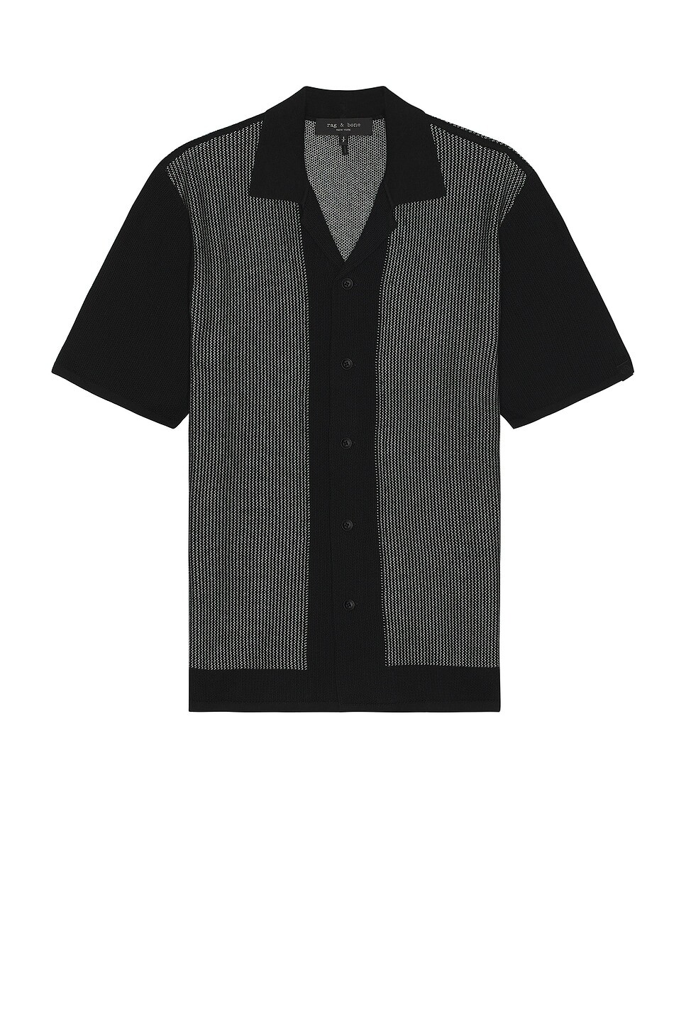 

Рубашка Harvey Knit Camp Rag & Bone, цвет Black & White
