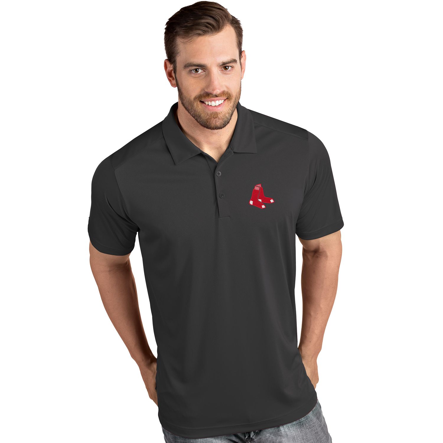 Мужская футболка-поло Boston Red Sox Tribute Antigua, серый