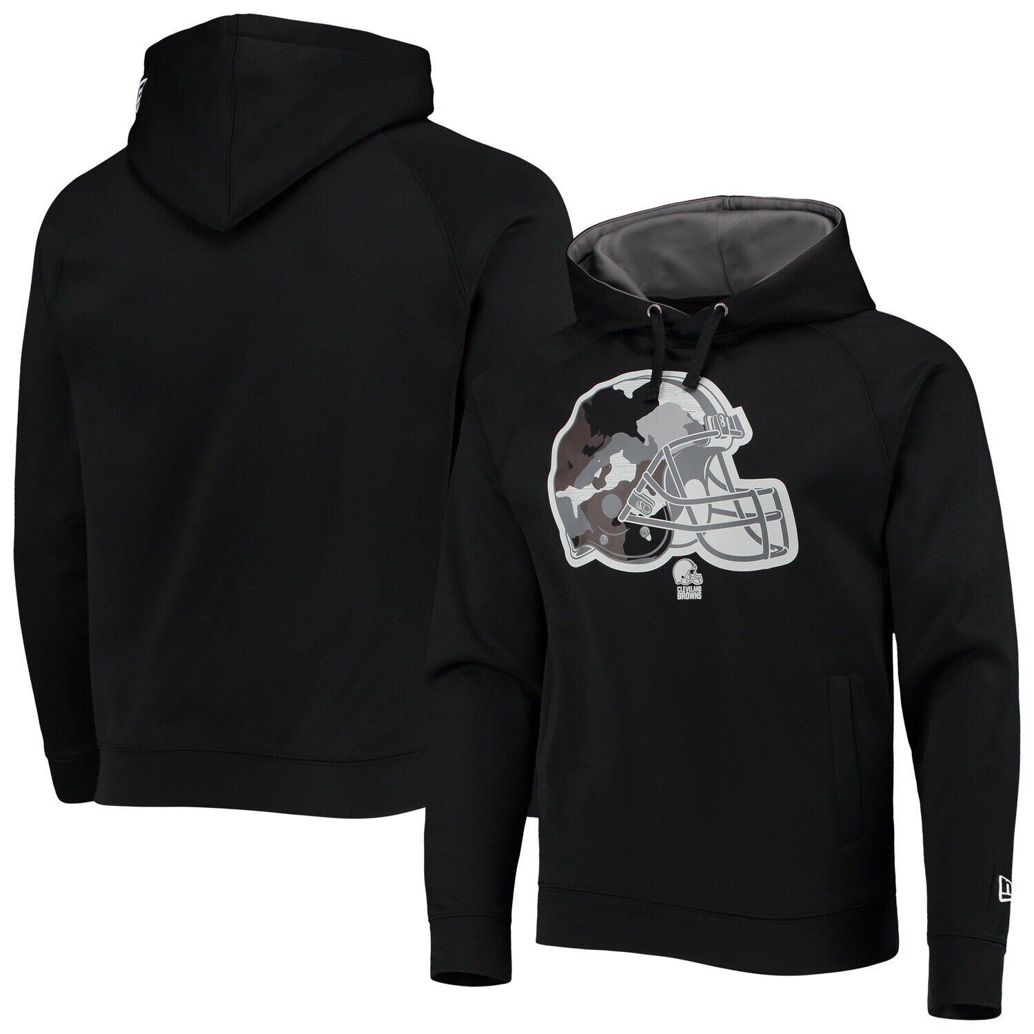 

Мужской черный пуловер с капюшоном New Era Cleveland Browns Training Collection реглан